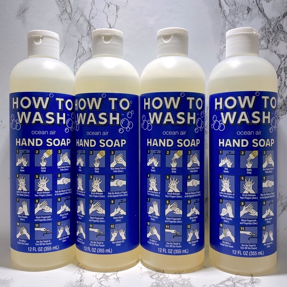 (4) How To Wash Hand Soap Bundle - Ocean Air